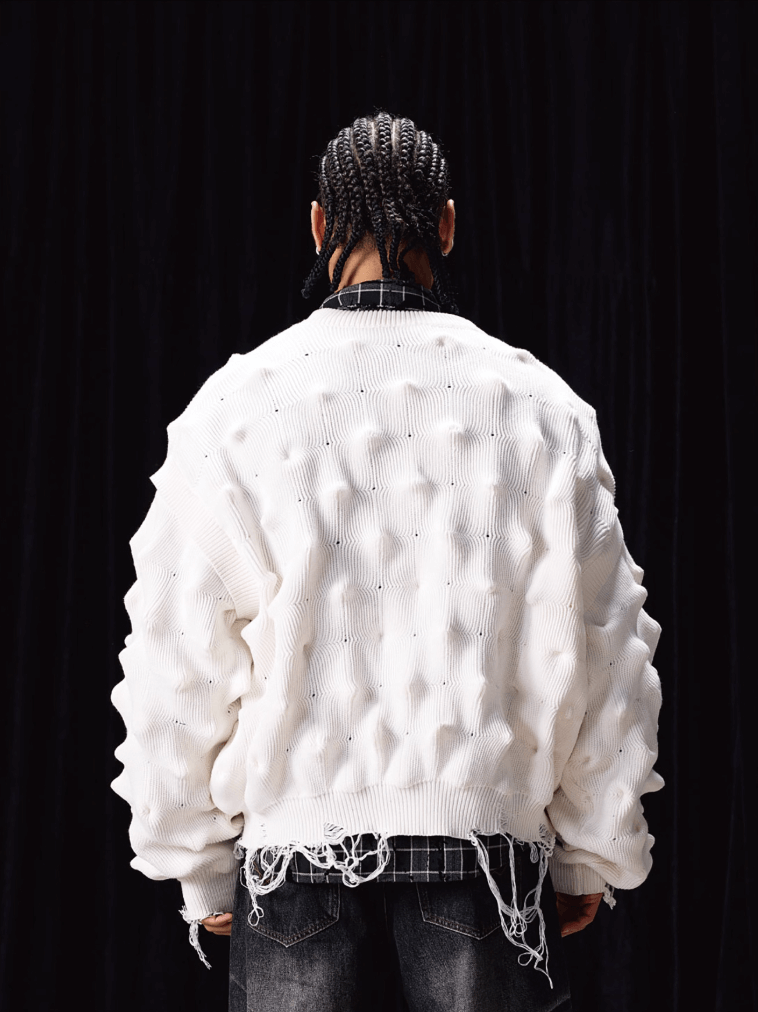 Labt Wave Distressed Knit Cardigan | Face 3 Face