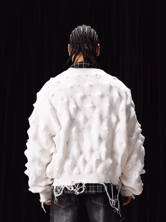 Labt Wave Distressed Knit Cardigan | Face 3 Face