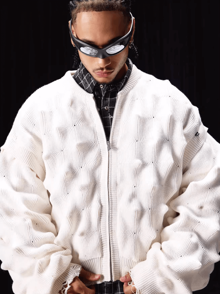 Labt Wave Distressed Knit Cardigan | Face 3 Face