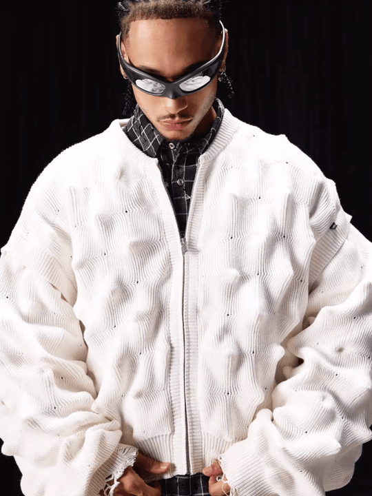 Labt Wave Distressed Knit Cardigan | Face 3 Face