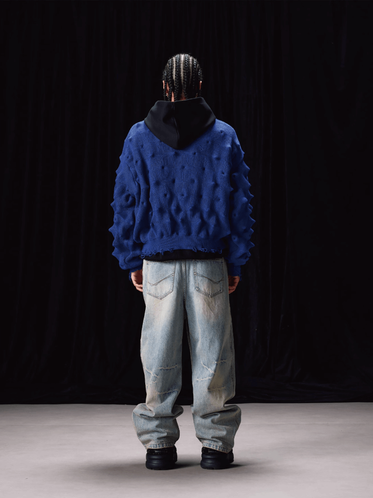 Labt Wave Distressed Knit Cardigan | Face 3 Face