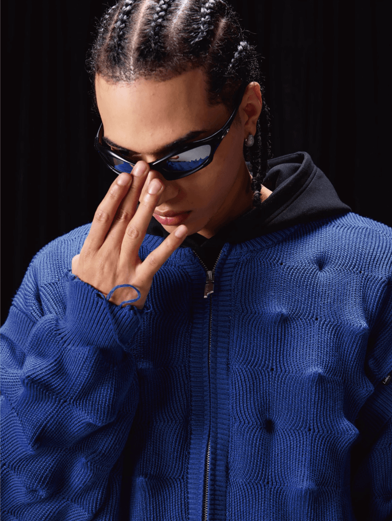 Labt Wave Distressed Knit Cardigan | Face 3 Face