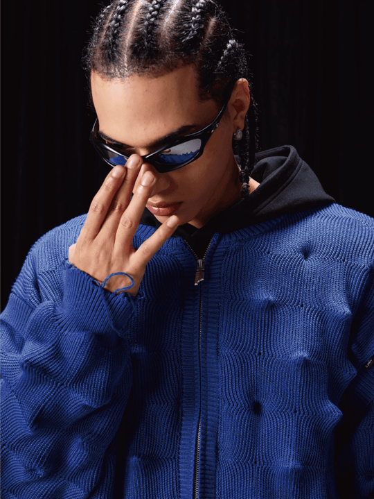 Labt Wave Distressed Knit Cardigan | Face 3 Face