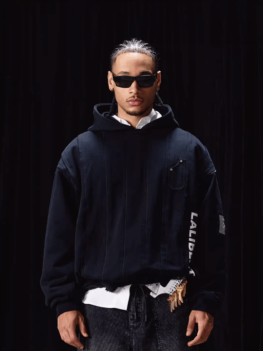 Labt Striped Patchwork Hoodie | Face 3 Face