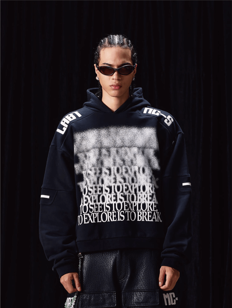 Labt Blur Structure Print Hoodie | Face 3 Face