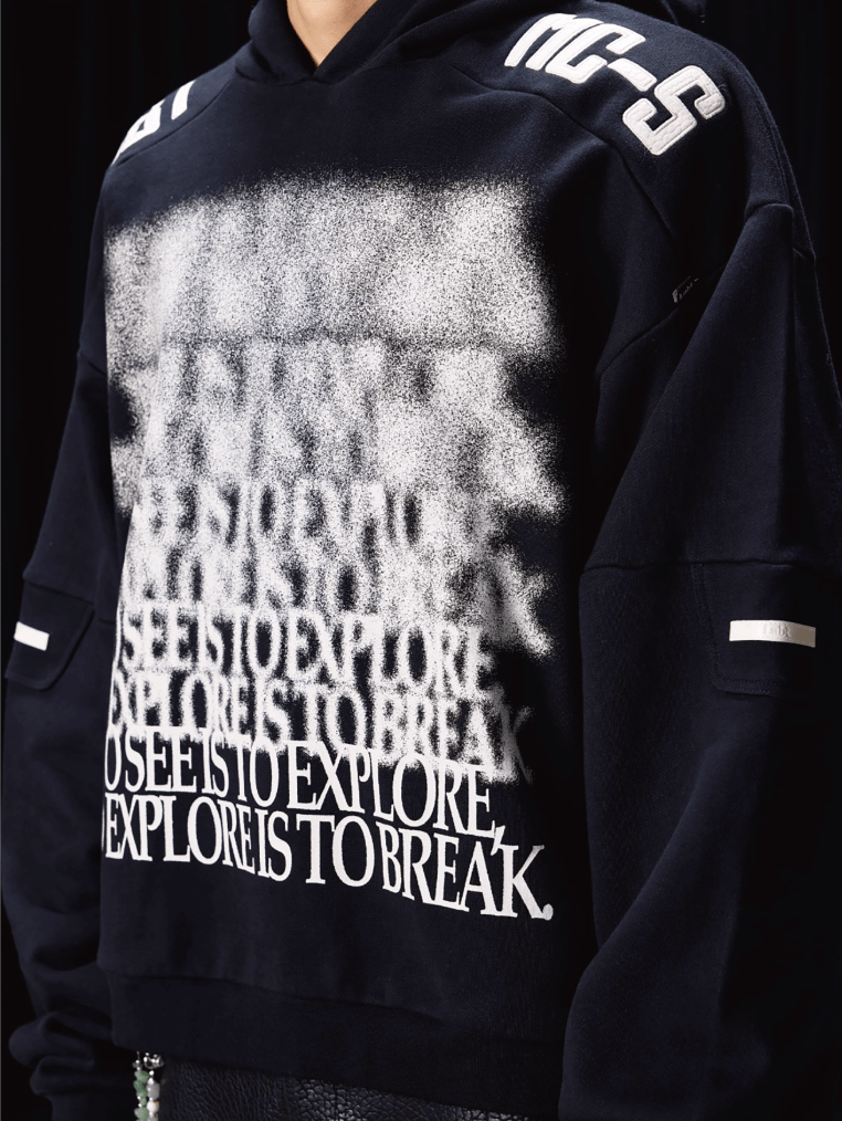 Labt Blur Structure Print Hoodie | Face 3 Face