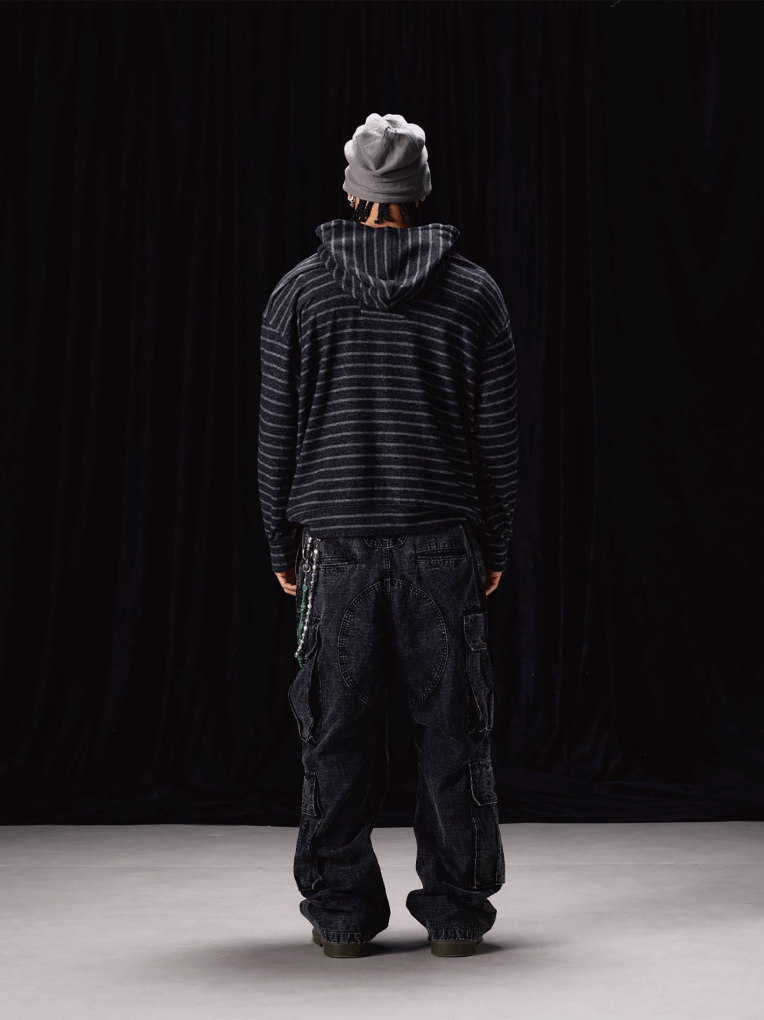 Labt Blur Print Striped Hoodie | Face 3 Face