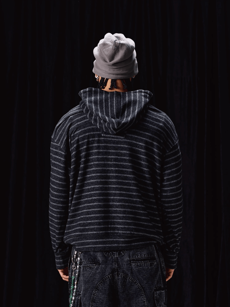 Labt Blur Print Striped Hoodie | Face 3 Face