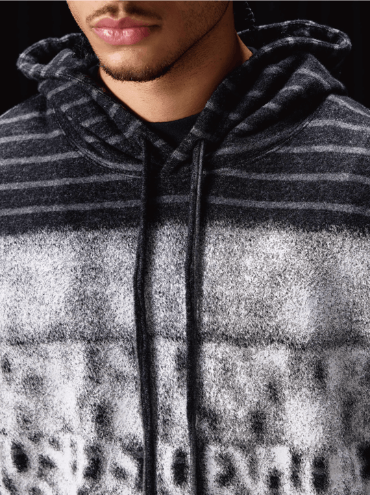 Labt Blur Print Striped Hoodie | Face 3 Face