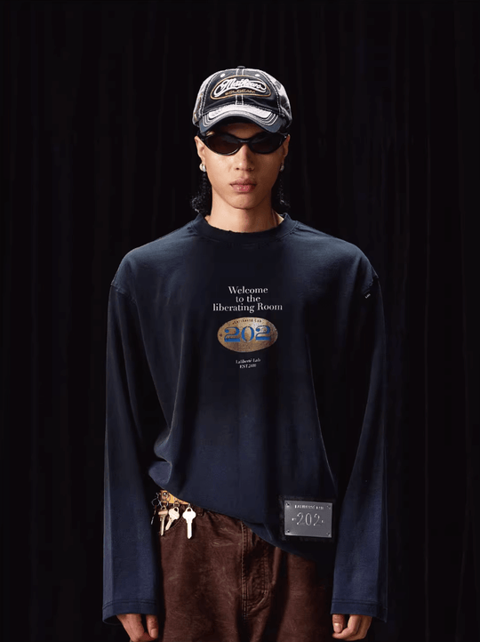 Labt Distressed Vintage Print Long Sleeve Tee | Face 3 Face