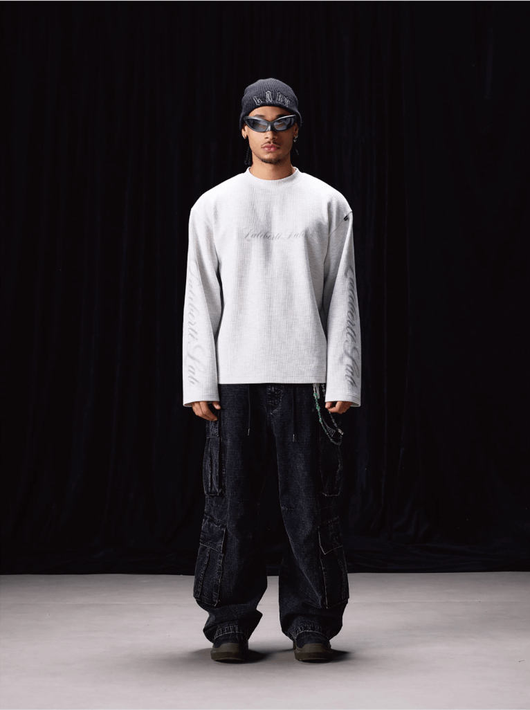 Labt Waffle Print Long Sleeve Tee | Face 3 Face