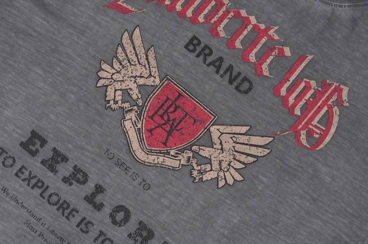 Labt Faded Dye Vintage Print Long Sleeve Tee | Face 3 Face