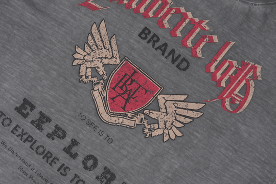 Labt Faded Dye Vintage Print Long Sleeve Tee | Face 3 Face