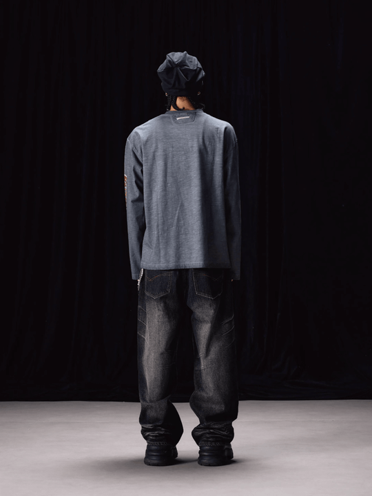 Labt Faded Dye Vintage Print Long Sleeve Tee | Face 3 Face