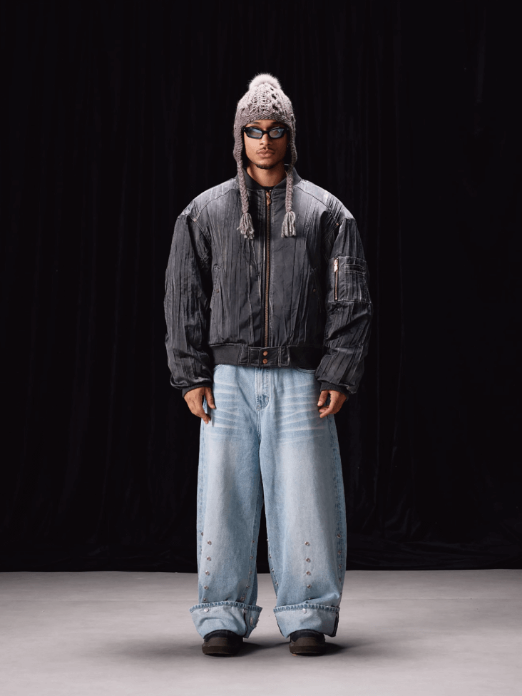 Labt Adjustable Multi Button Washed Baggy Jeans | Face 3 Face