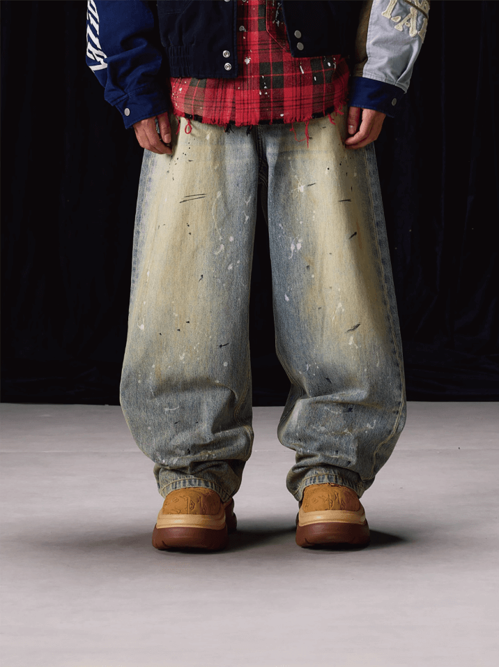 Labt Splash Ink Washed Baggy Jeans | Face 3 Face