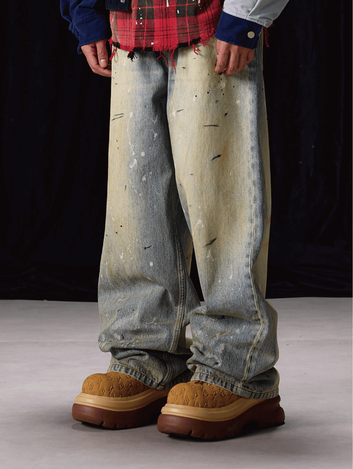 Labt Splash Ink Washed Baggy Jeans | Face 3 Face