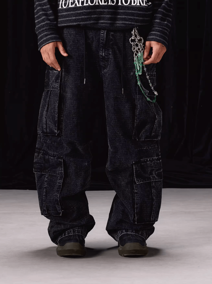 Labt Washed Fade Multi Pocket Baggy Cargo Pants | Face 3 Face