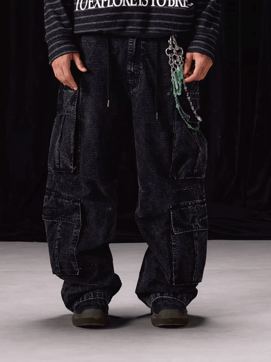 Labt Washed Fade Multi Pocket Baggy Cargo Pants | Face 3 Face