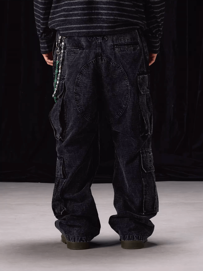 Labt Washed Fade Multi Pocket Baggy Cargo Pants | Face 3 Face