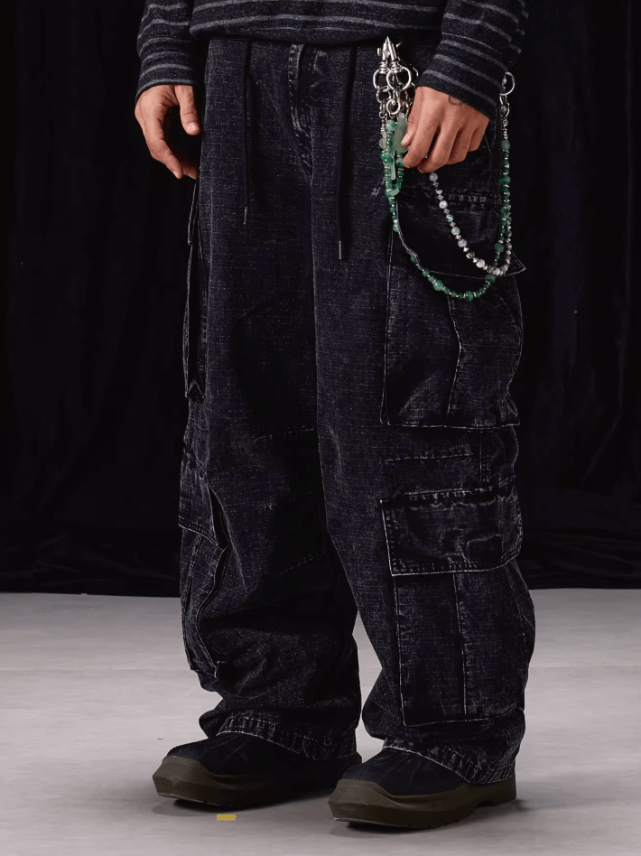 Labt Washed Fade Multi Pocket Baggy Cargo Pants | Face 3 Face