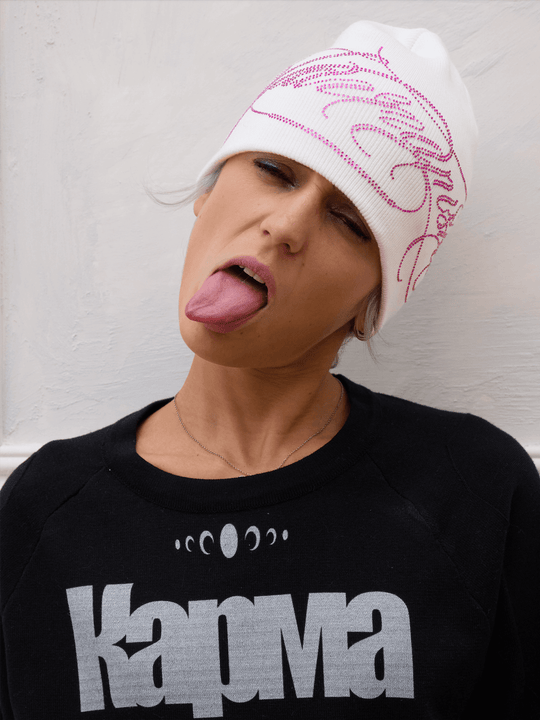 KARMANISTIC Rhinestone Knit Beanie | Face 3 Face