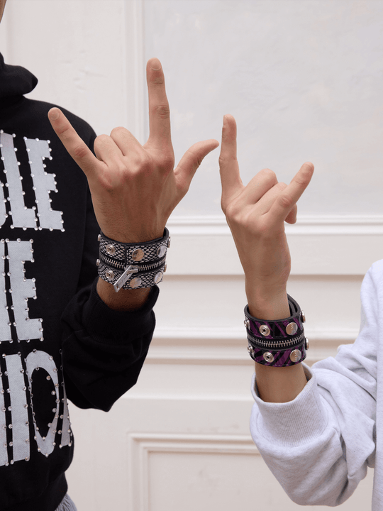 KARMANISTIC Original Punk Zipper Bracelet | Face 3 Face
