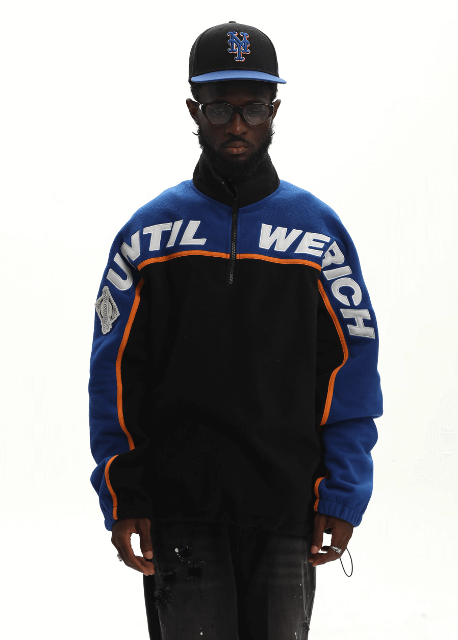 UNTILWERICH Half Zip Color Block Fleece Sweatshirt