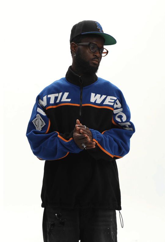 UNTILWERICH Half Zip Color Block Fleece Sweatshirt