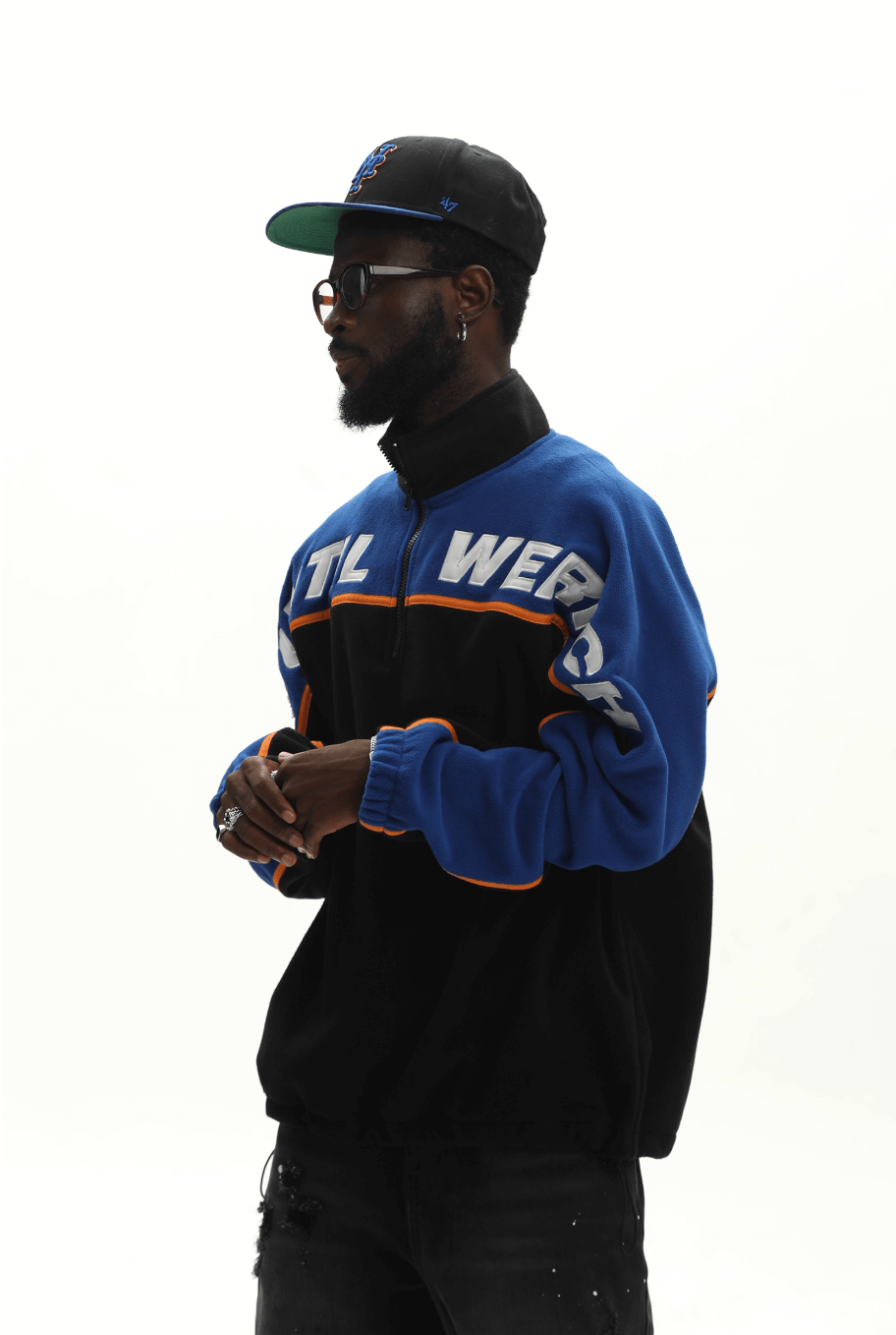 UNTILWERICH Half Zip Color Block Fleece Sweatshirt