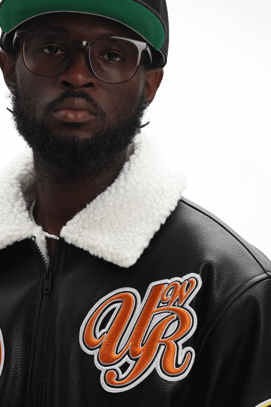 UNTILWERICH PU Leather Fleece Lined Bomber Jacket