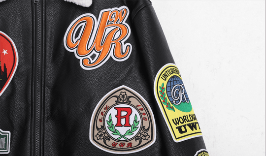 UNTILWERICH PU Leather Fleece Lined Bomber Jacket