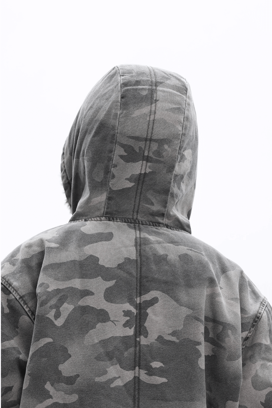 UNTILWERICH Washed Camouflage Hooded Jacket