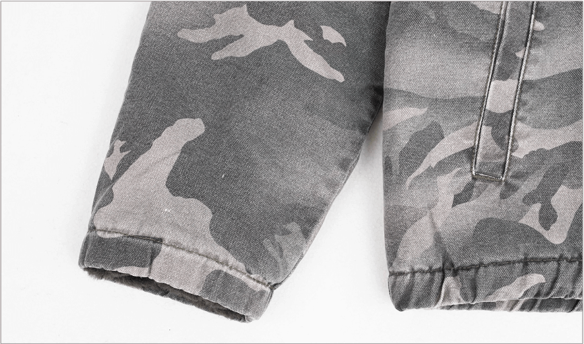 UNTILWERICH Washed Camouflage Hooded Jacket