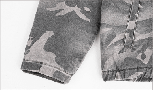 UNTILWERICH Washed Camouflage Hooded Jacket