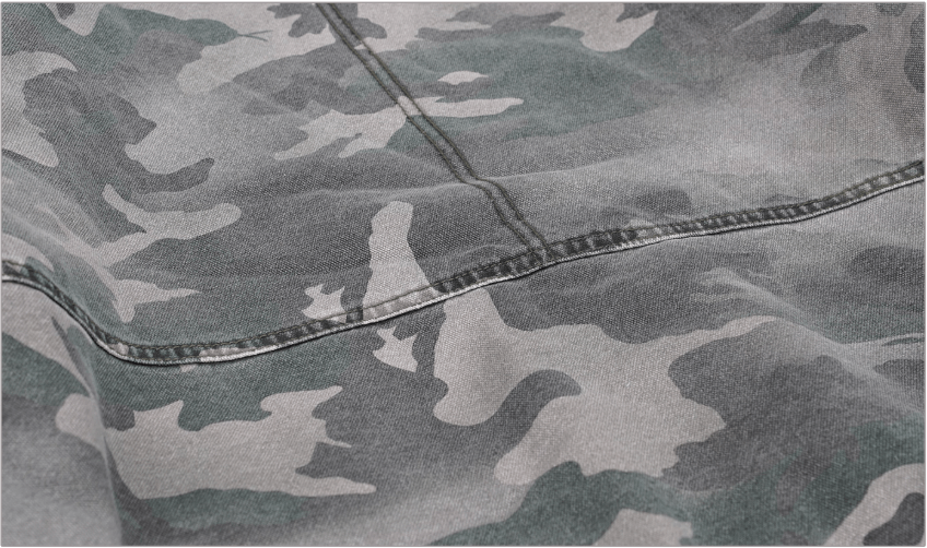 UNTILWERICH Washed Camouflage Hooded Jacket