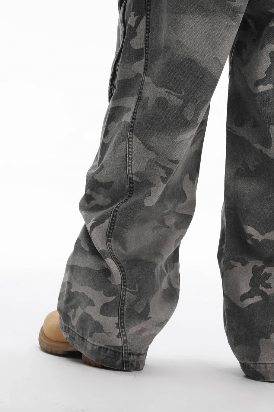 UNTILWERICH Washed Camouflage Work Cargo Pants