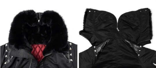 ANTIDOTE Fur Leather Studded N2B Bomber Jacket | Face 3 Face