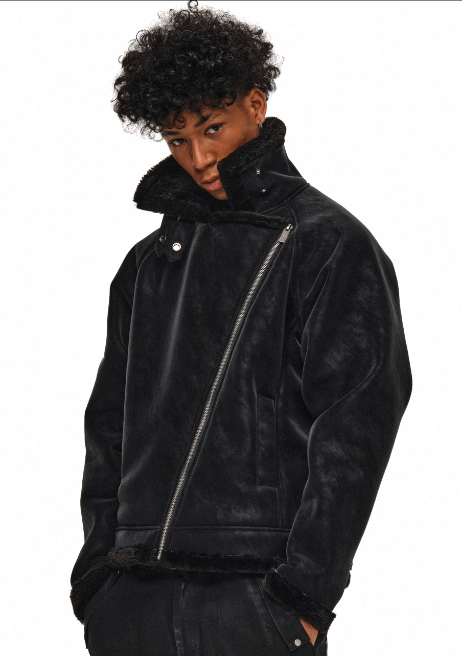 ANTIDOTE Faux Suede Double Rider Biker Jacket | Face 3 Face