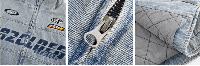 F2CE Racing Embroidered Vintage Washed Denim Jacket | Face 3 Face