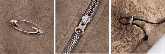 F2CE Long Fur Lined Suede Jacket | Face 3 Face