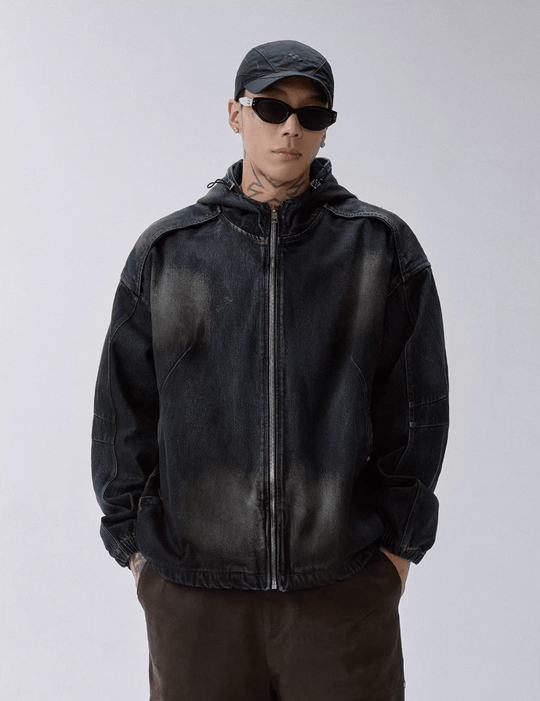 F2CE Reworked Patch Hooded Denim Jacket | Face 3 Face