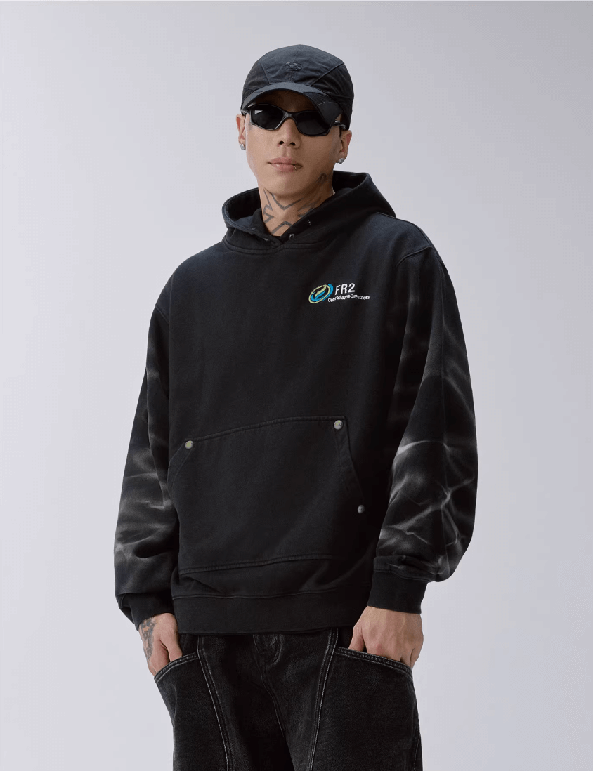 F2CE Tie Dye Distressed Embroidered Hoodie | Face 3 Face