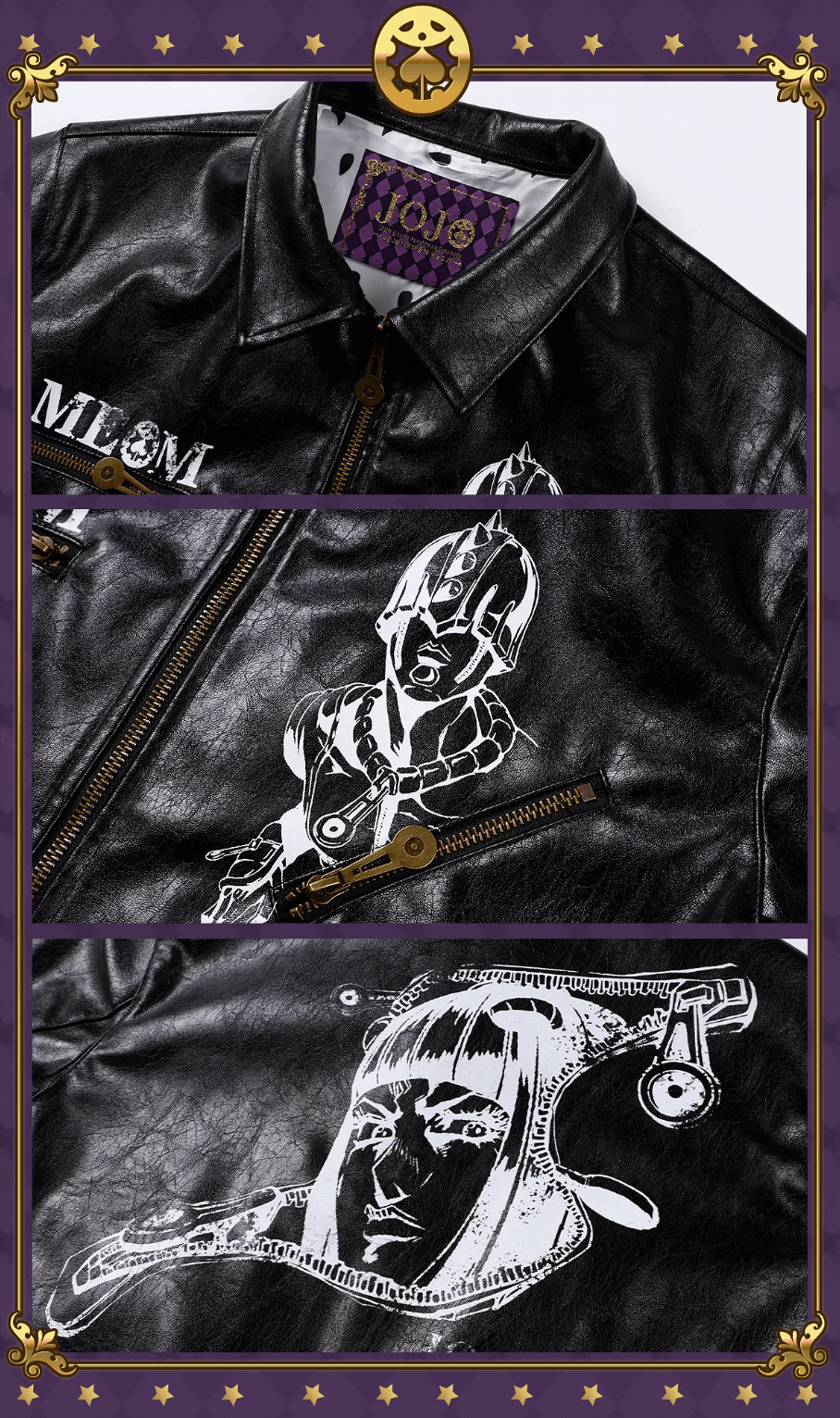 MEDM × JOJO PU Leather Biker Jacket | Face 3 Face