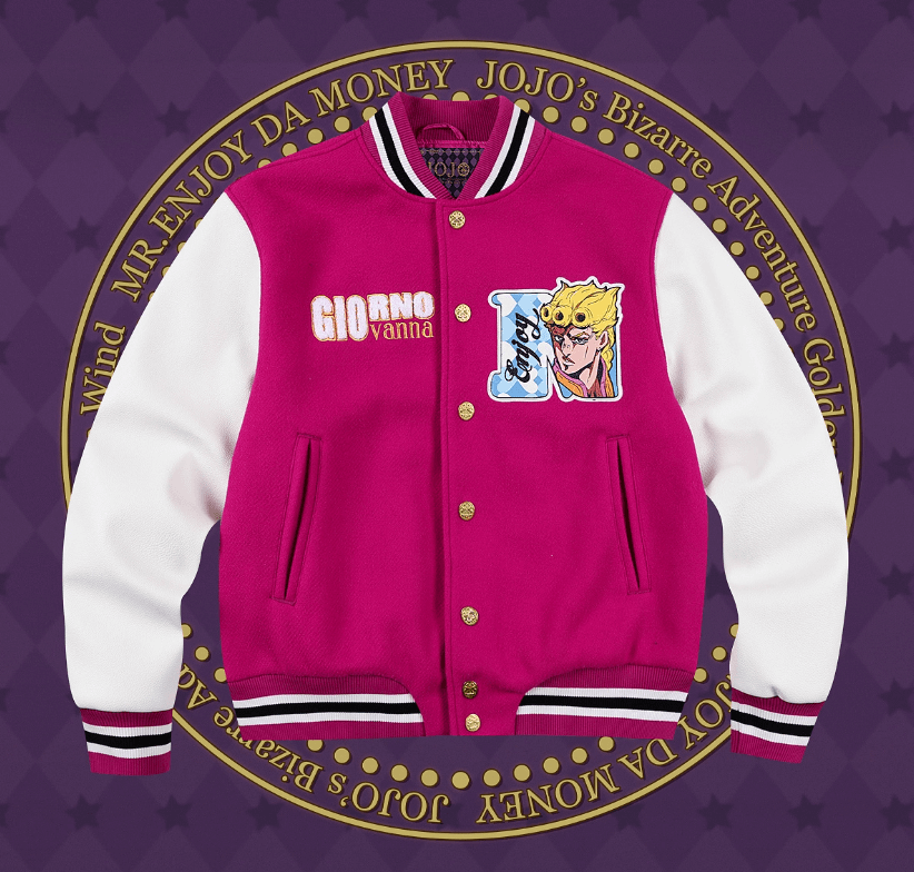 MEDM × JOJO Embroidered Patch Varsity Jacket | Face 3 Face