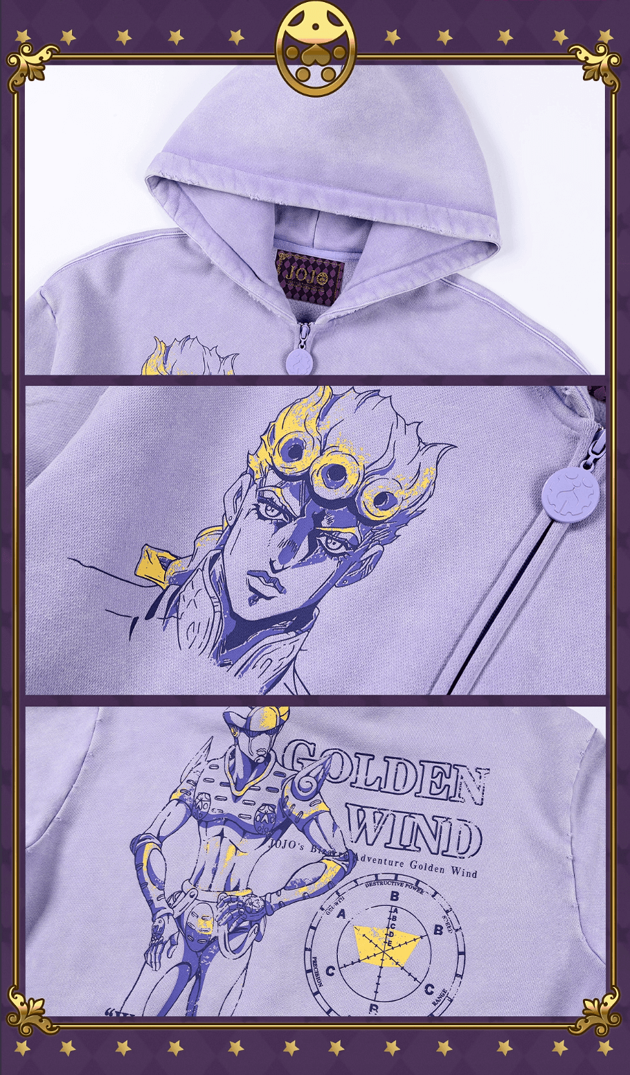 MEDM × JOJO Washed Graphic Print Zip Up Hoodie | Face 3 Face