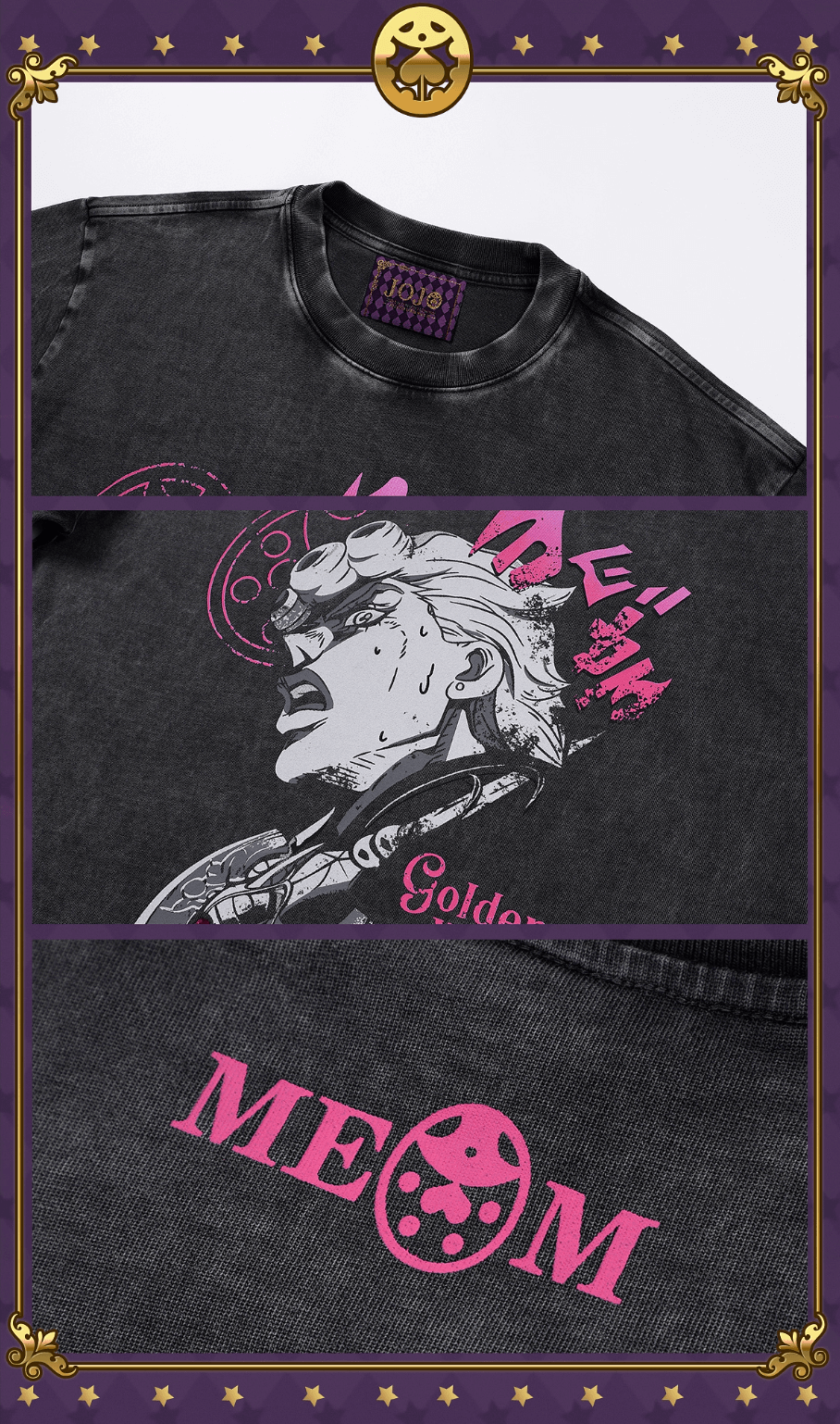 MEDM × JOJO Vintage Washed Character Print Tee | Face 3 Face