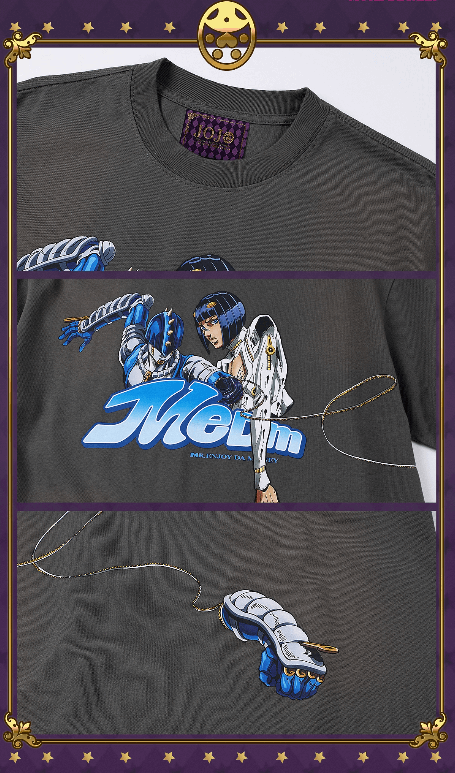 MEDM × JOJO Washed Distressed Character Print Tee | Face 3 Face