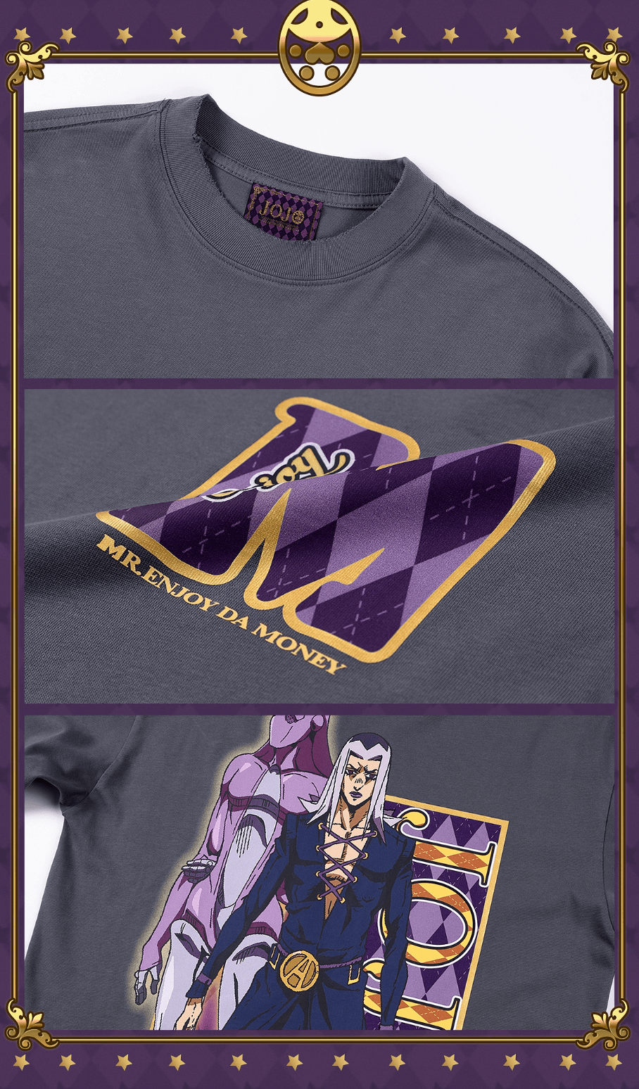 MEDM × JOJO Washed Distressed Character Print Long Sleeve Tee | Face 3 Face