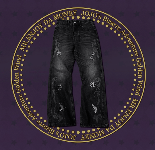 MEDM × JOJO Icon Embroidery Washed Distressed Jeans | Face 3 Face